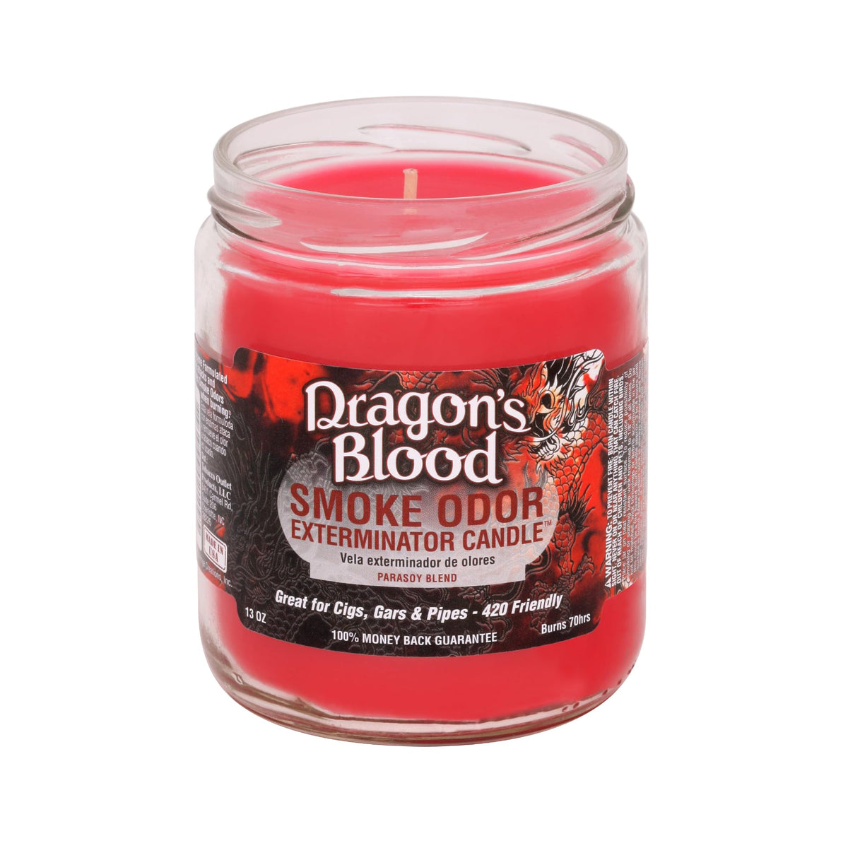 Smoke Odor Exterminator vela en frasco Dragón Sangre: reduce olores de humo y tabaco.