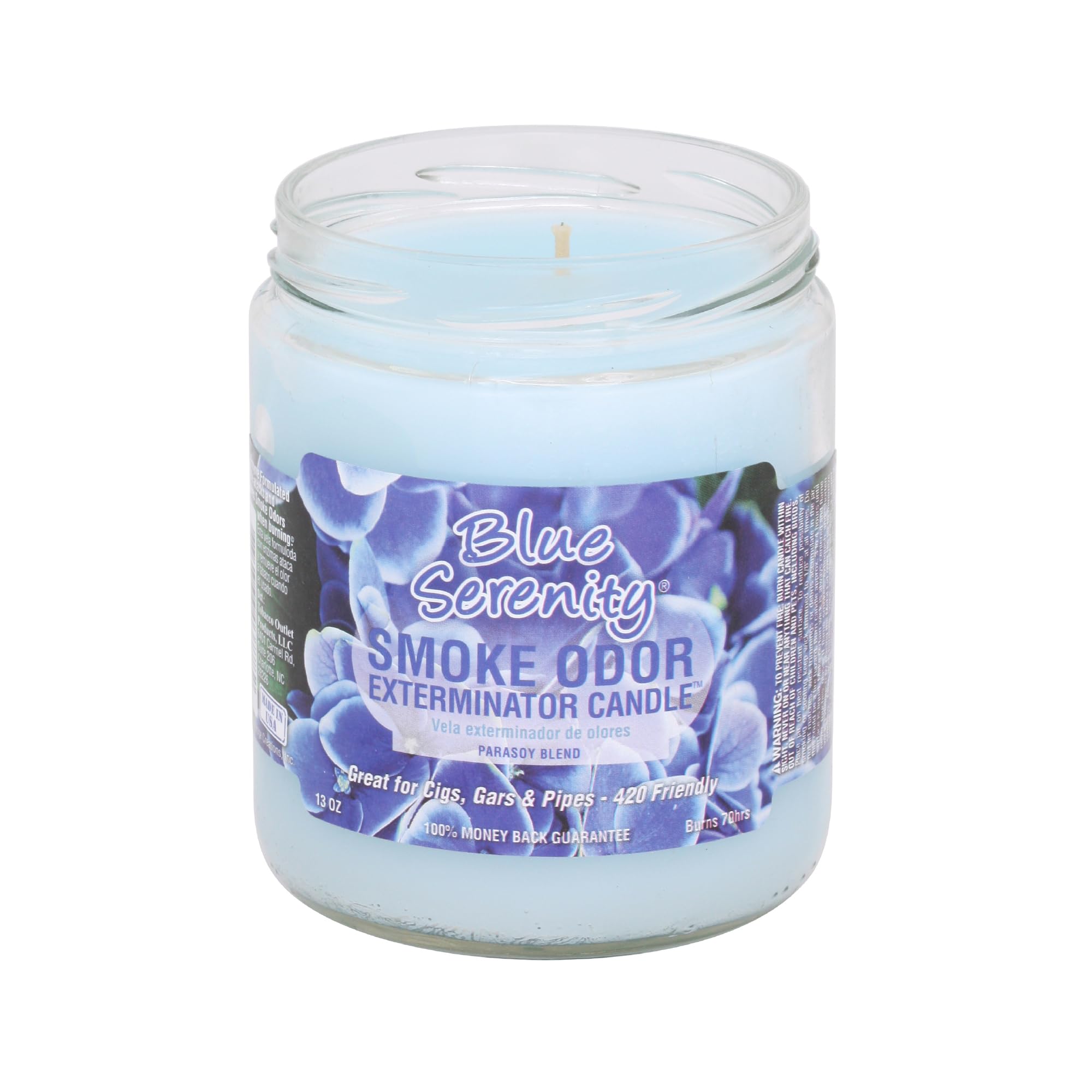 Vela Smoke Odor Exterminator 13 oz, aroma Azul Serenidad, para neutralizar olores del humo
