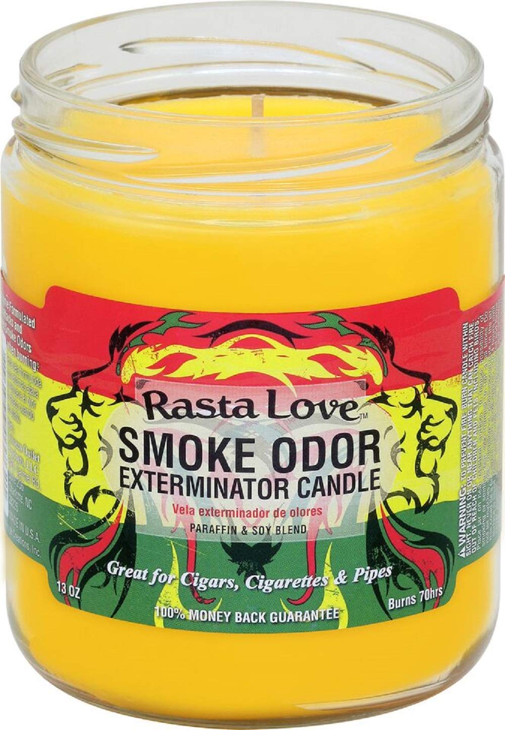Vela Smoke Odor Exterminator 13oz con aroma Rasta Love para neutralizar olores