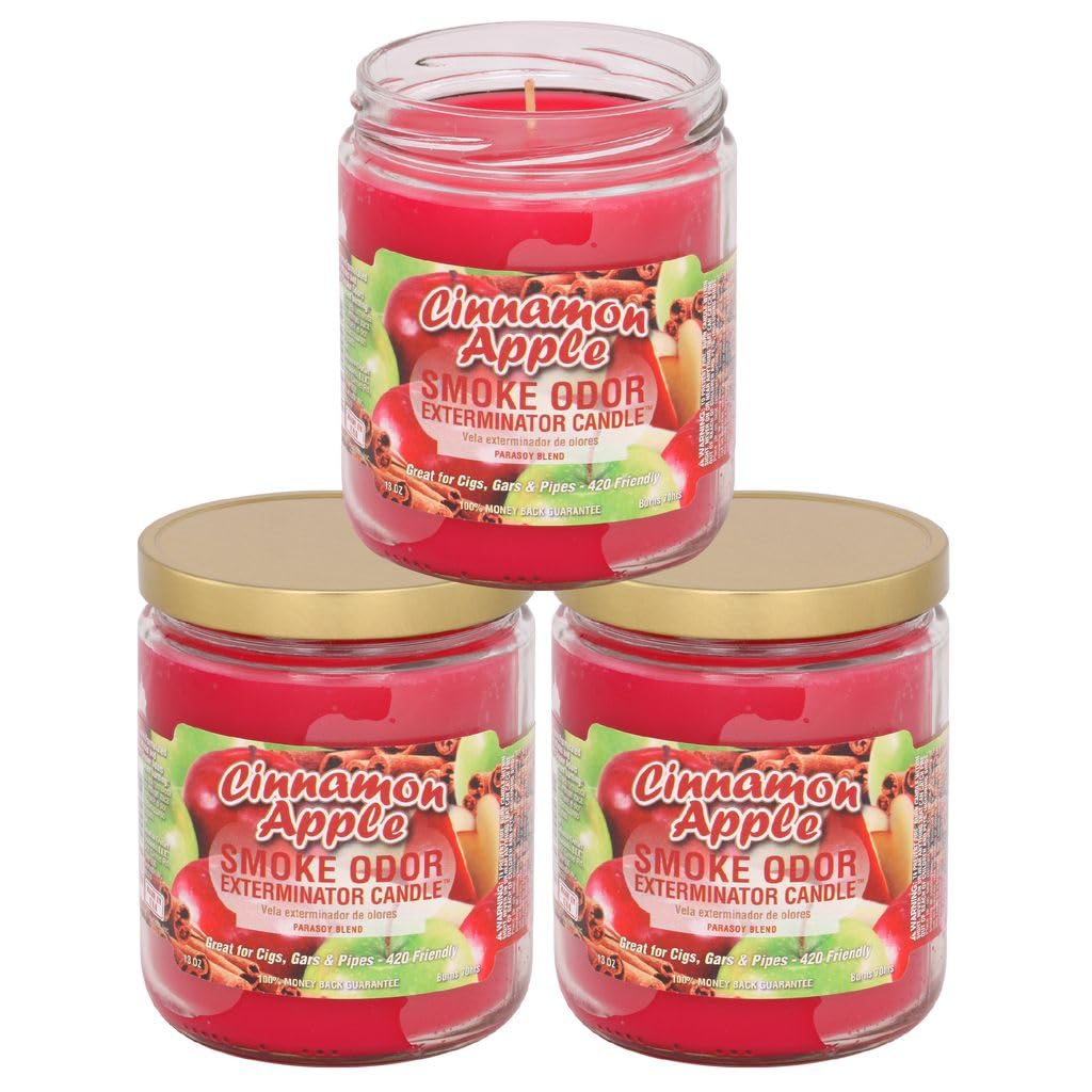 Vela Smoke Odor Exterminator manzana canela para refrescar el ambiente y eliminar olores.