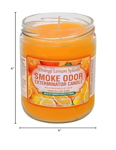 Vela Smoke Odor Exterminator con núcleo de mecha zinc para uso seguro y respetuoso con el ambiente.