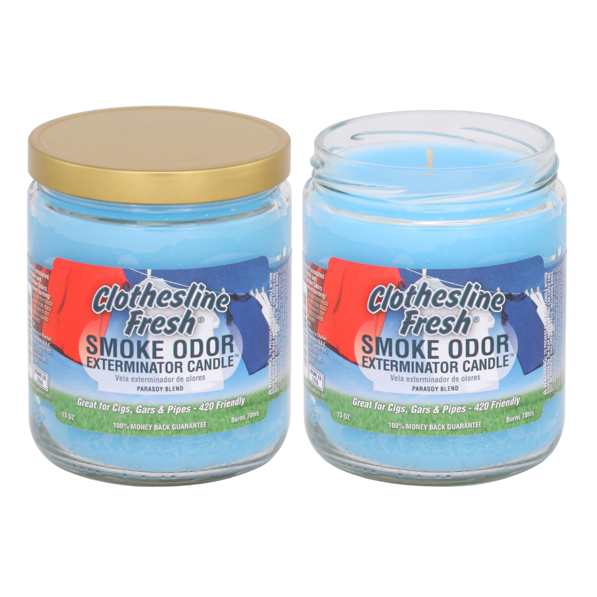 Vela Smoke Odor Exterminator en tarro de 13oz, Frescura de tendedero para neutralizar olores en interiores
