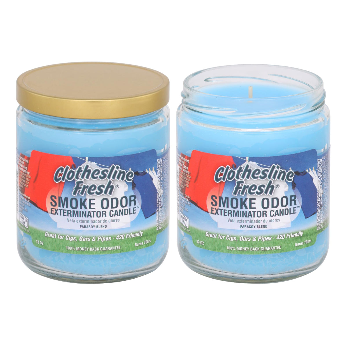 Vela Smoke Odor Exterminator en tarro de 13oz, Frescura de tendedero para neutralizar olores en interiores