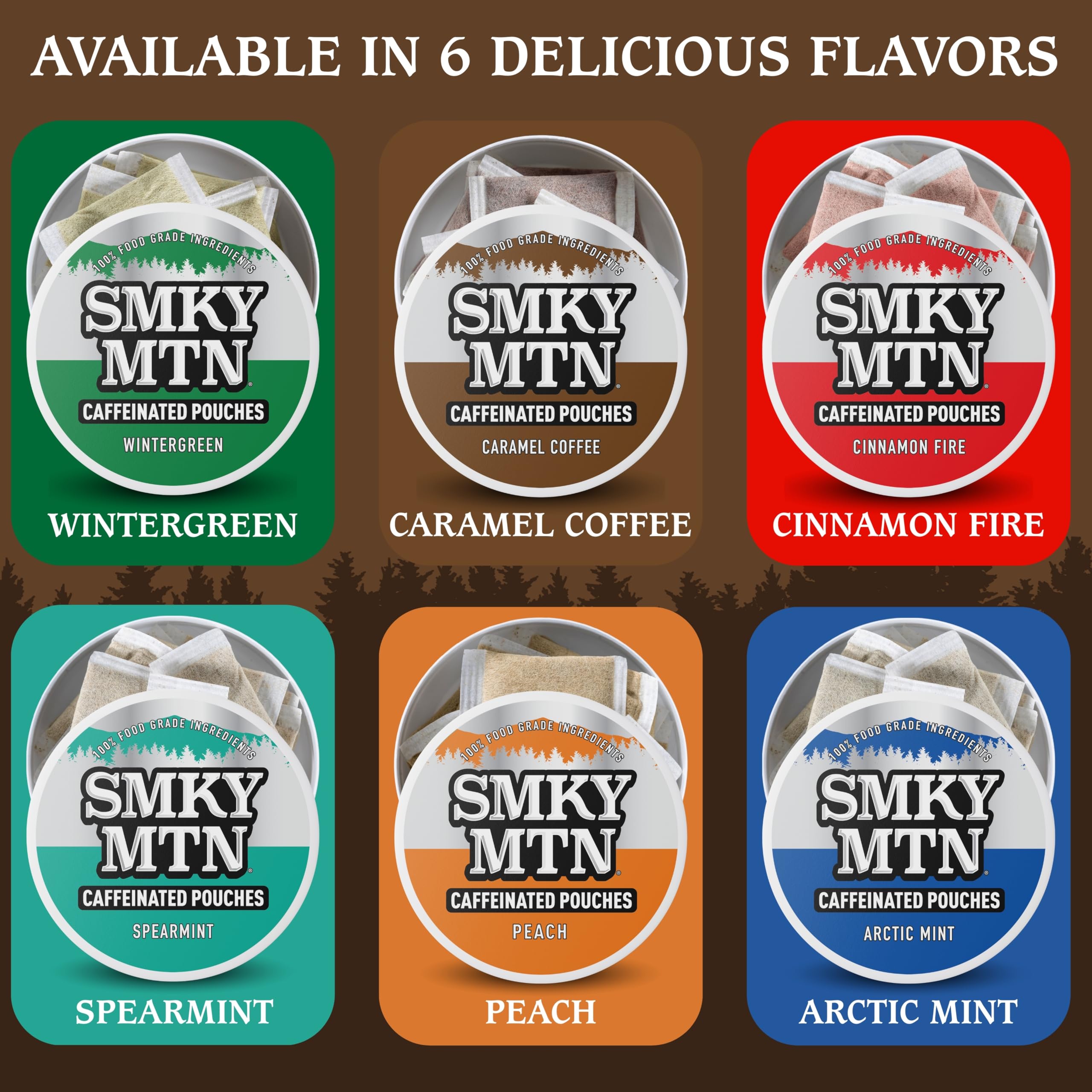 Smokey Mountain bolsitas caramel café uso diario, sin tabaco ni nicotina.