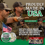 Lata Smokey Mountain Verdes Invierno en primer plano con sabor invernal.