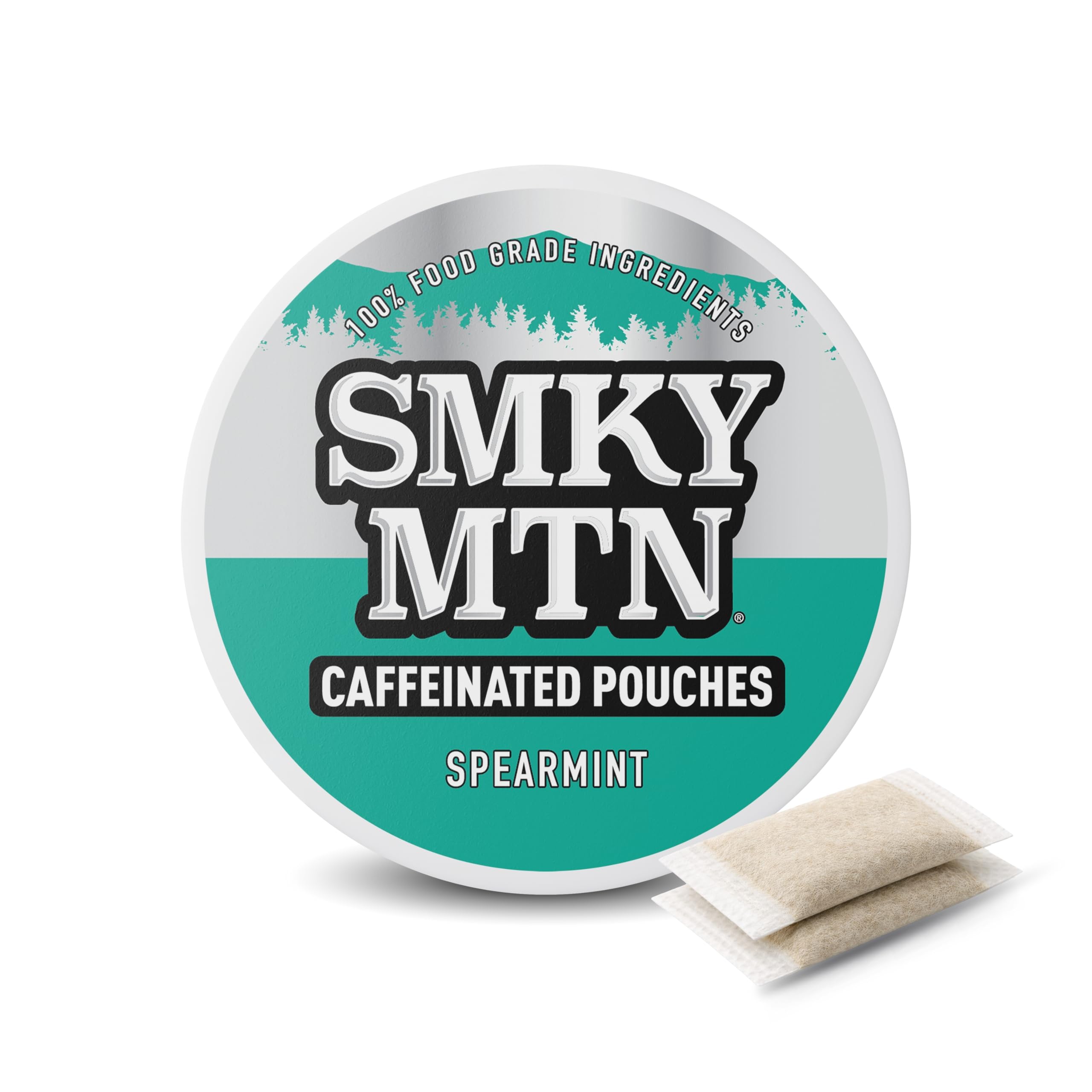 Bolsas Smokey Mountain de menta cafeinadas para energía diaria sin tabaco.