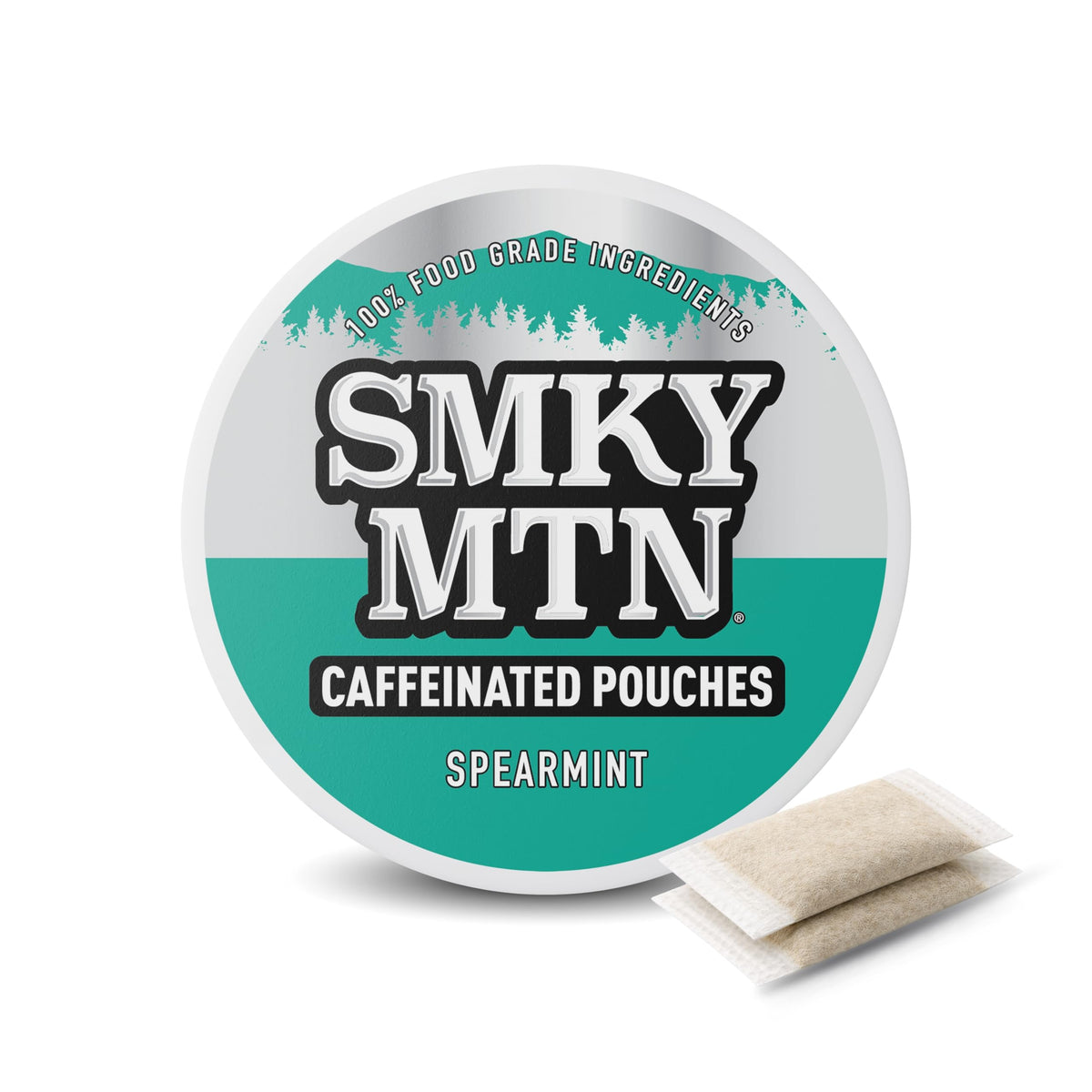 Bolsas Smokey Mountain de menta cafeinadas para energía diaria sin tabaco.