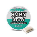 Bolsas Smokey Mountain de menta cafeinadas para energía diaria sin tabaco.