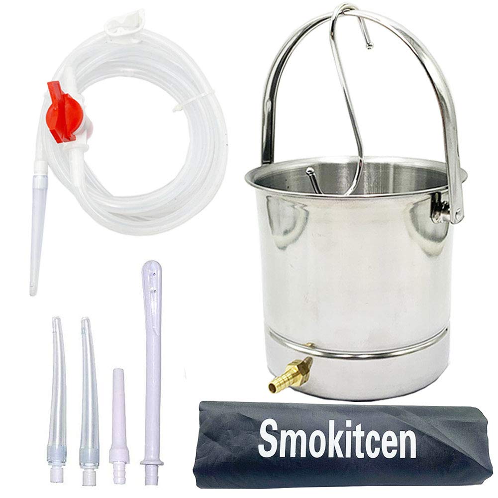 Smokitcen cubo enema de acero inoxidable 2 qt para uso doméstico duradero.