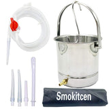 Smokitcen cubo enema de acero inoxidable 2 qt para uso doméstico duradero.