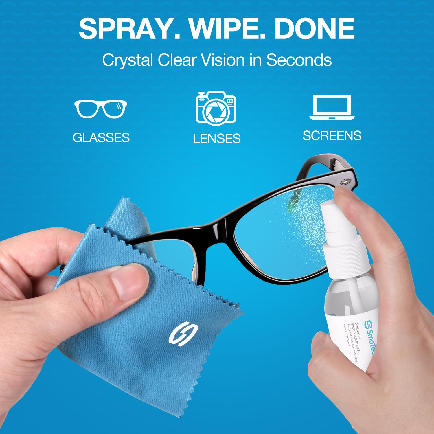 SmoTecQ spray limpiador para pantallas de 59 ml, sin dejar residuos