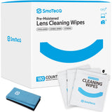 SmoTecQ toallitas para lentes, empaquetadas individualmente, listas para limpieza rápida.