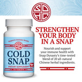 Etiqueta frontal de Snap Dynasty Cold Snap para reconocimiento rápido