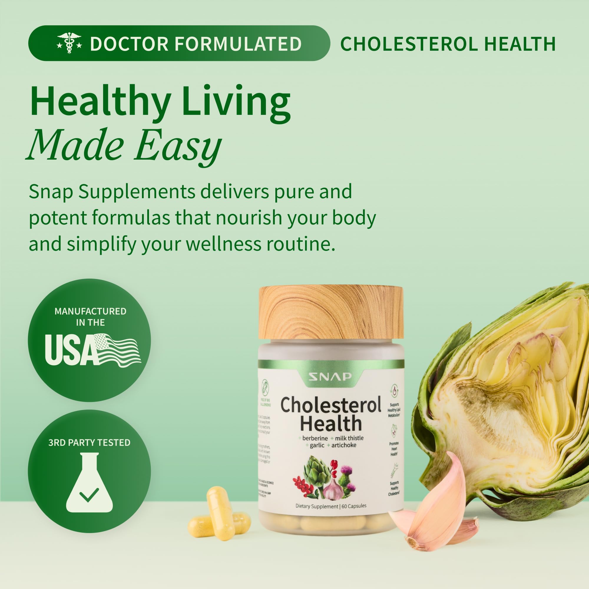 Snap Supplements Salud Colesterol: esteroles vegetales para metabolismo de grasas