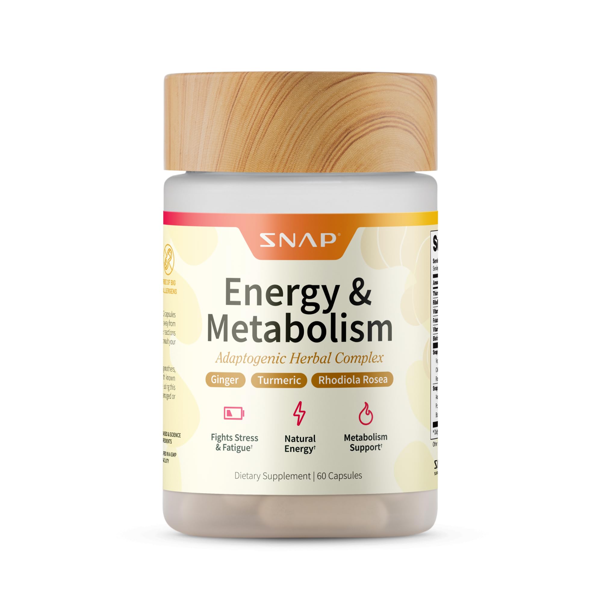 Snap Supplements Energy & Metabolism: cápsulas para energía diaria.