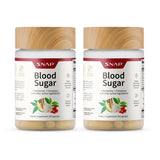 Botella de Snap Supplements para equilibrio de sangre y energía diaria.