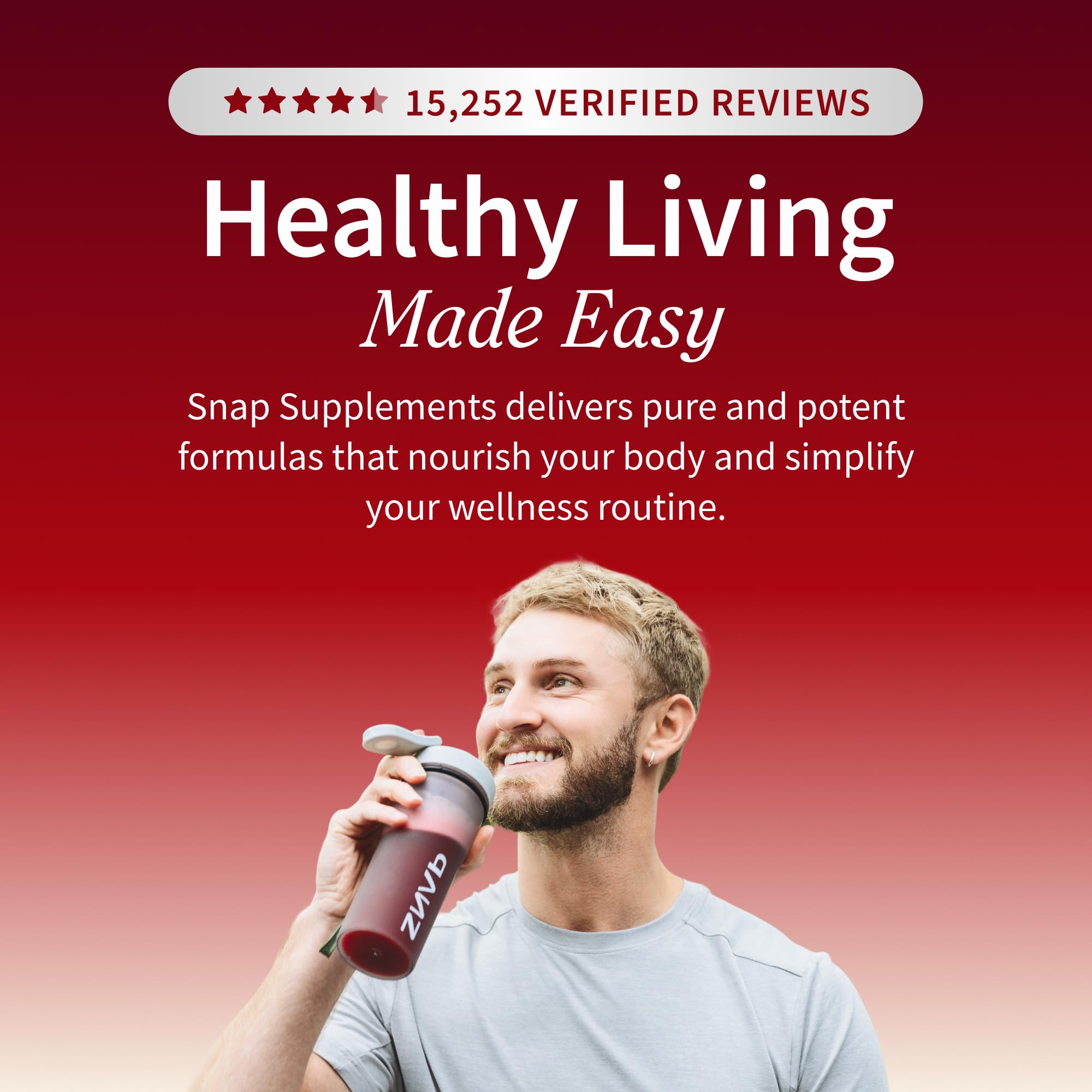 Snap Supplements espinaca roja orgánica primer plano con nutrientes.