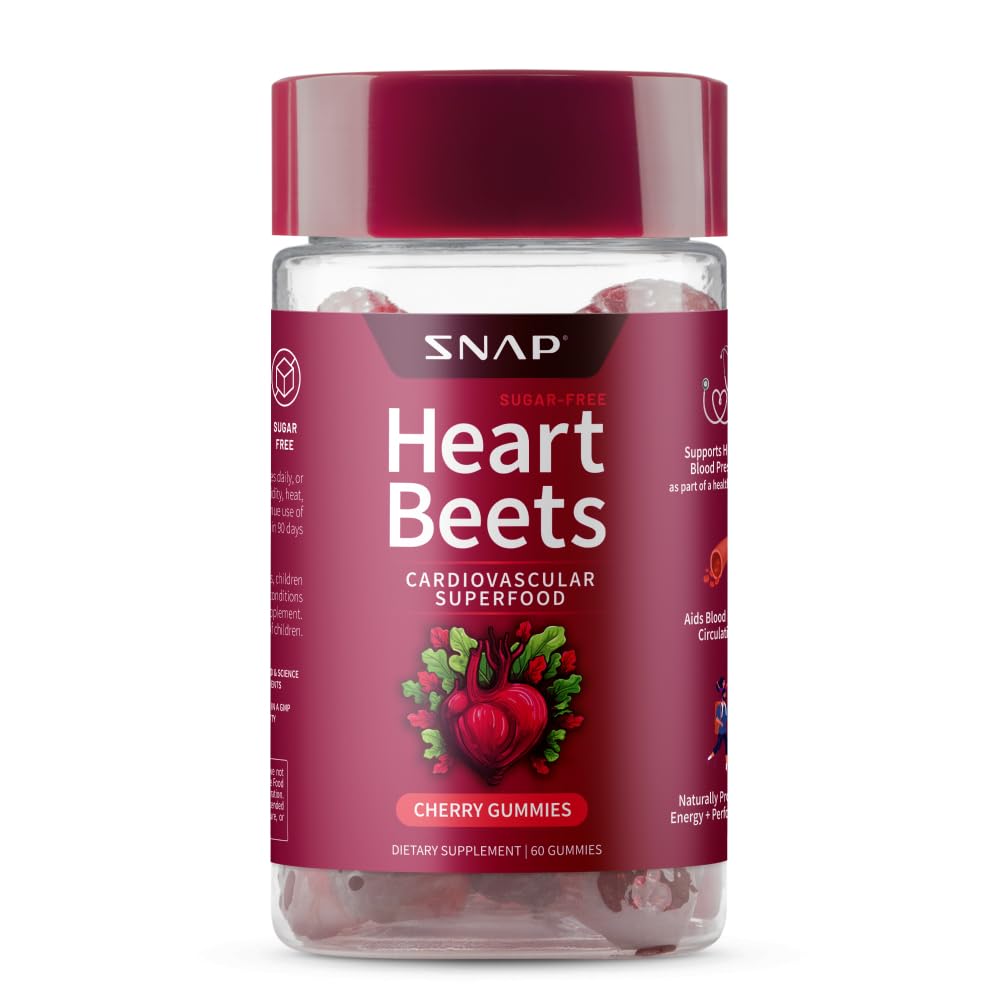 Gominolas Snap Supplements Heart Beets con remolacha orgánica para la salud del corazón