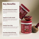 Heart Beets: granada roja para antioxidantes y bienestar general.