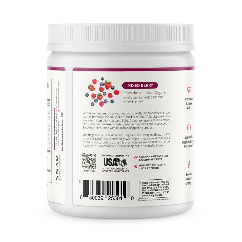 Snap Supplements: ingredientes orgánicos verificados para mayor confianza.
