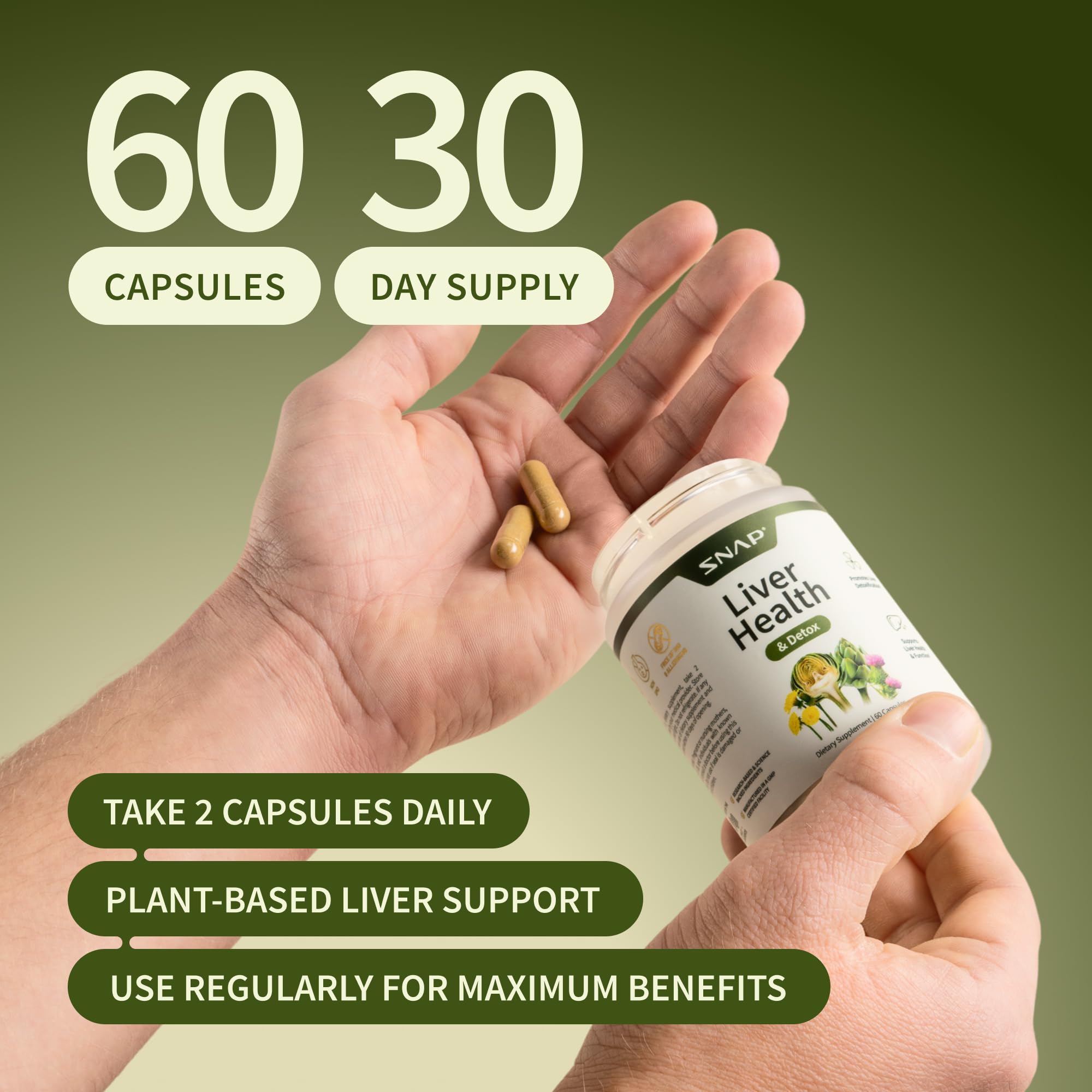 Snap Supplements Mezcla de hierbas: apoyo vegetal para higado y bienestar.