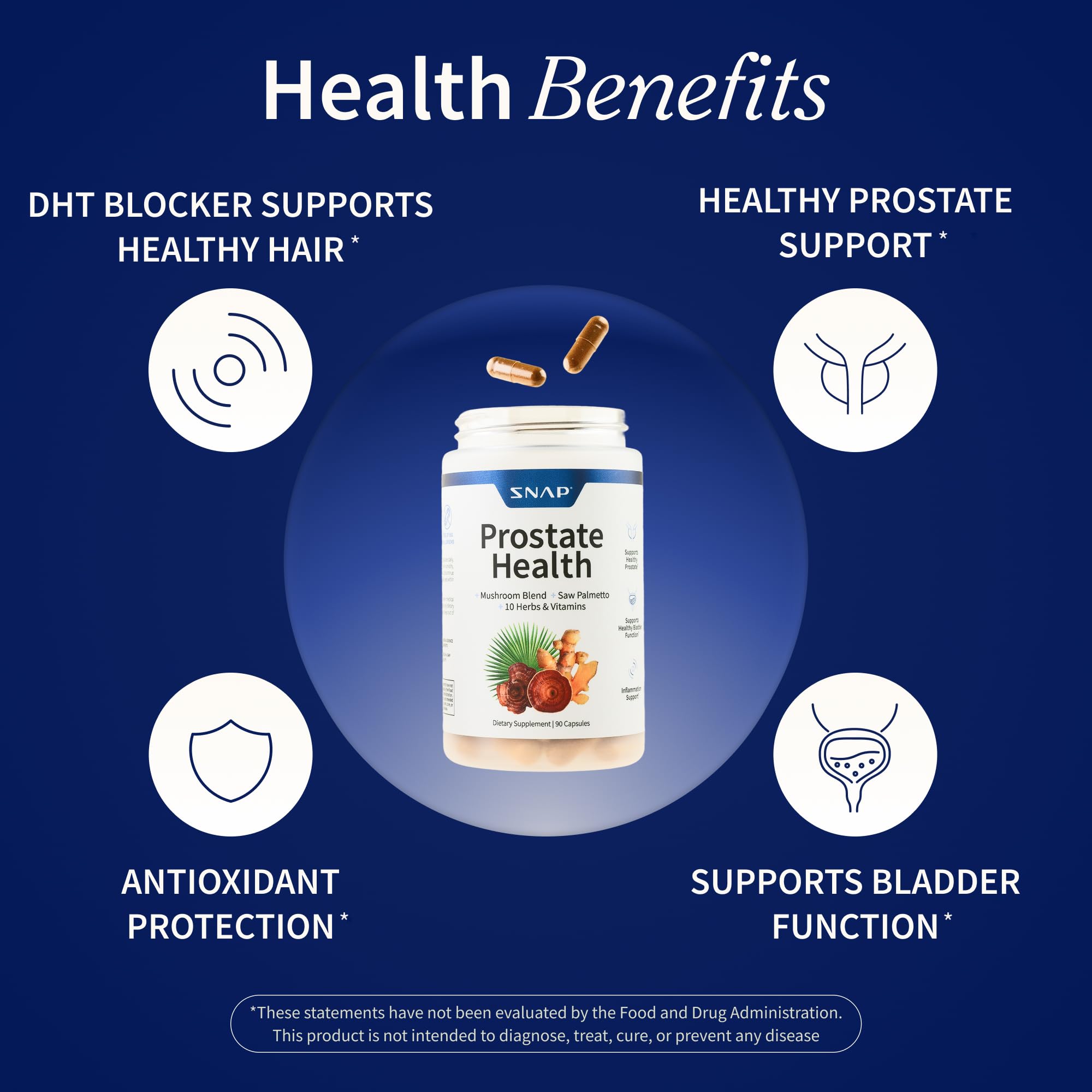 Snap Supplements Mezcla de hongos maitake y reishi: antioxidantes para la defensa celular.