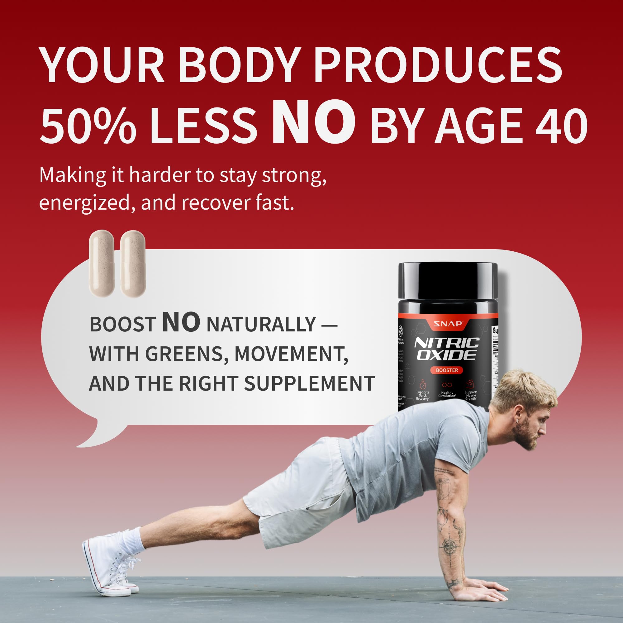 Snap Supplements Nitric Oxide: ingrediente de calidad libre de gluten y alérgenos