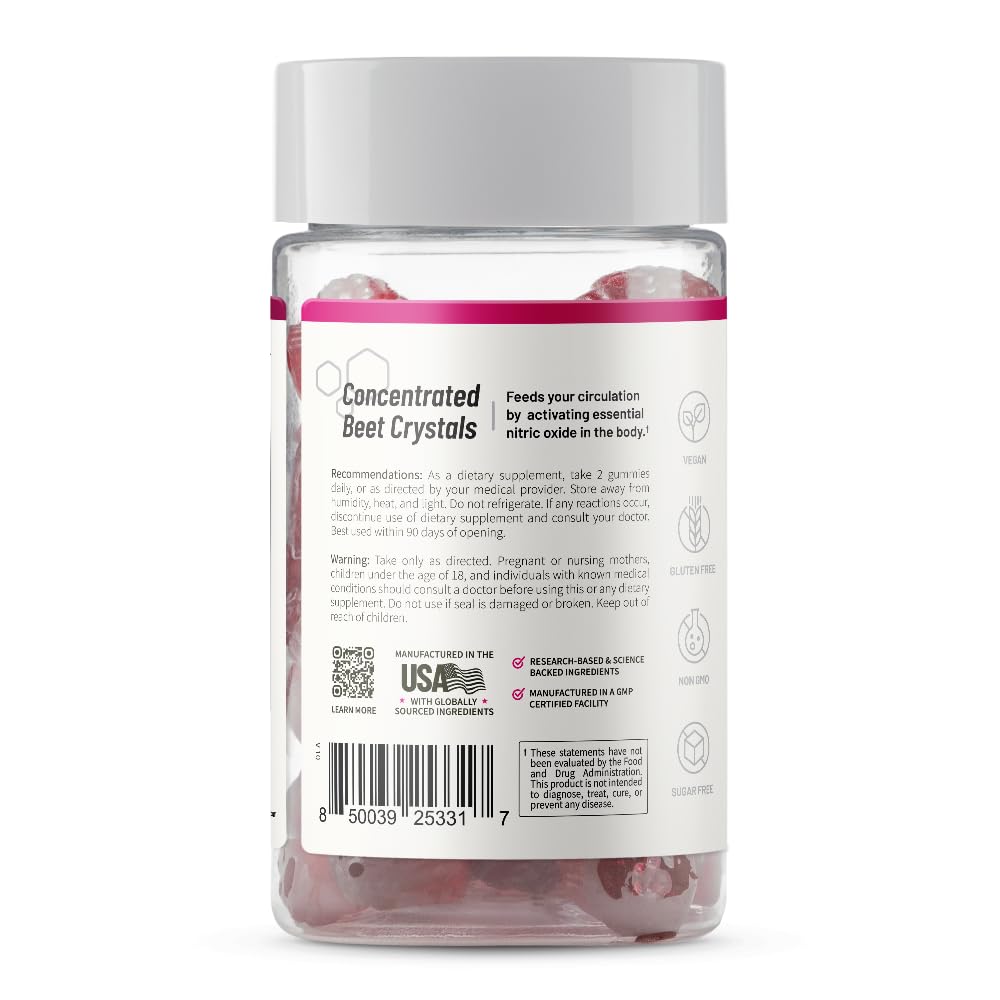 Gominolas masticables de Snap Supplements Nitric Oxide, sabor agradable y conveniente.