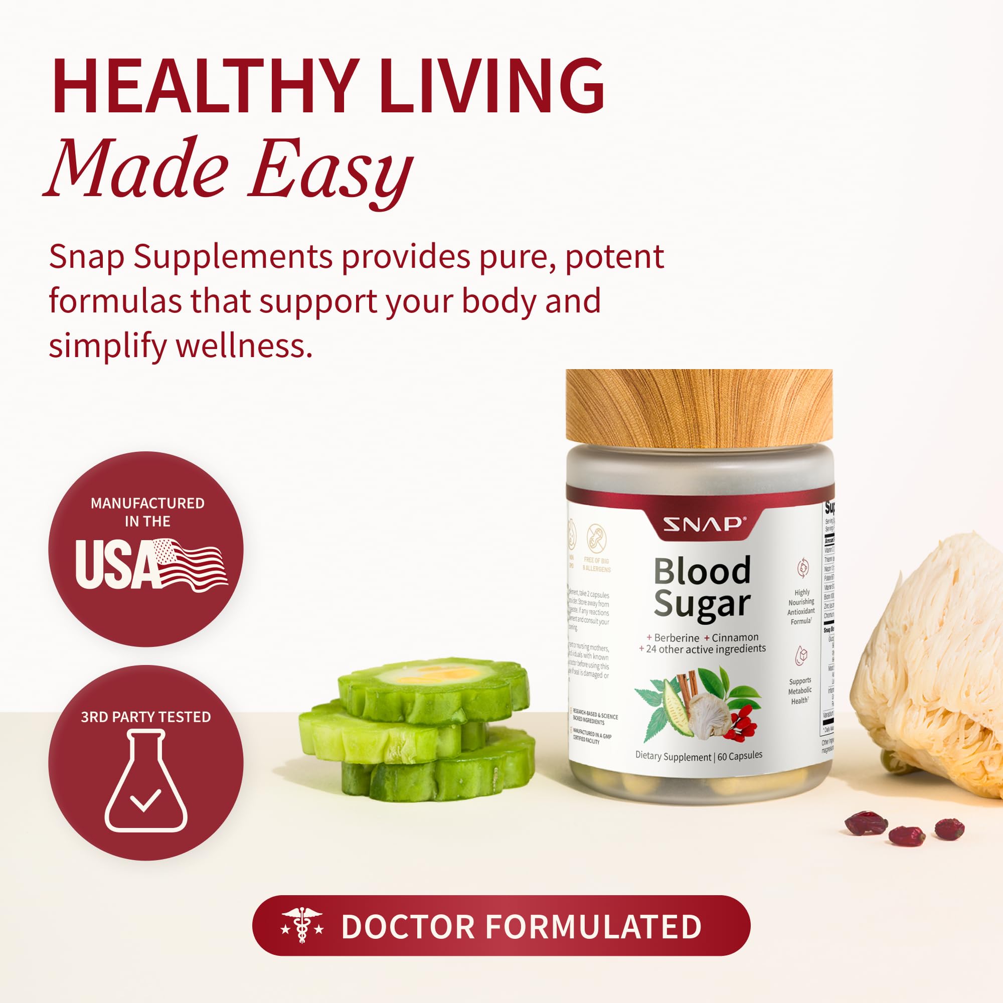 Empaque de dos unidades de Snap Supplements para consumo diario.