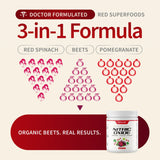 Snap Supplements polvo remolacha orgánica mezclándose en agua para energía natural.