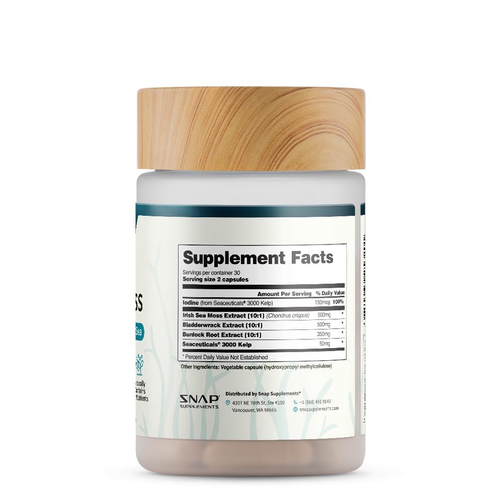 Presentación de 60 cápsulas para un mes de Snap Supplements