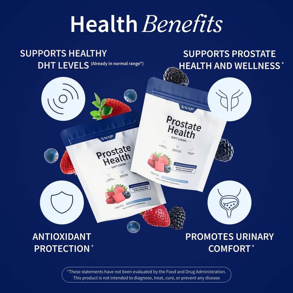 Snap Supplements Prostate Health: esteroles vegetales para soporte hormonal suave
