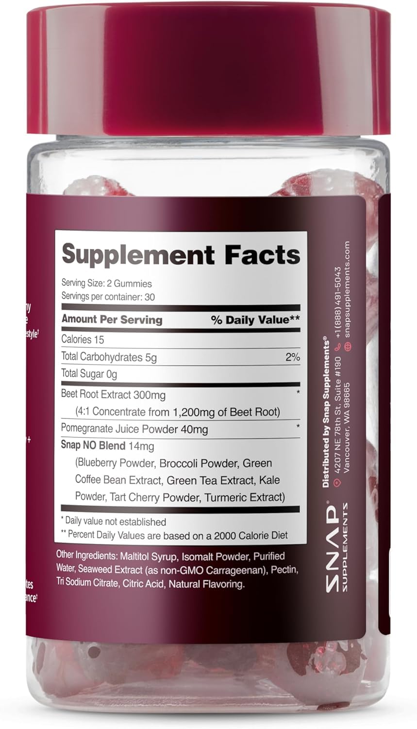 Heart Beets de Snap Supplements sin azúcar ni cafeína