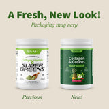 Cucharita medidora de Snap Supplements Super Greens facilita porciones para batidos.