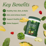 Polvo verde de Snap Supplements Super Greens con espirulina y vegetales.