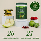 Vaso con mezcla de Snap Supplements Super Greens para desayunos rápidos y nutritivos.