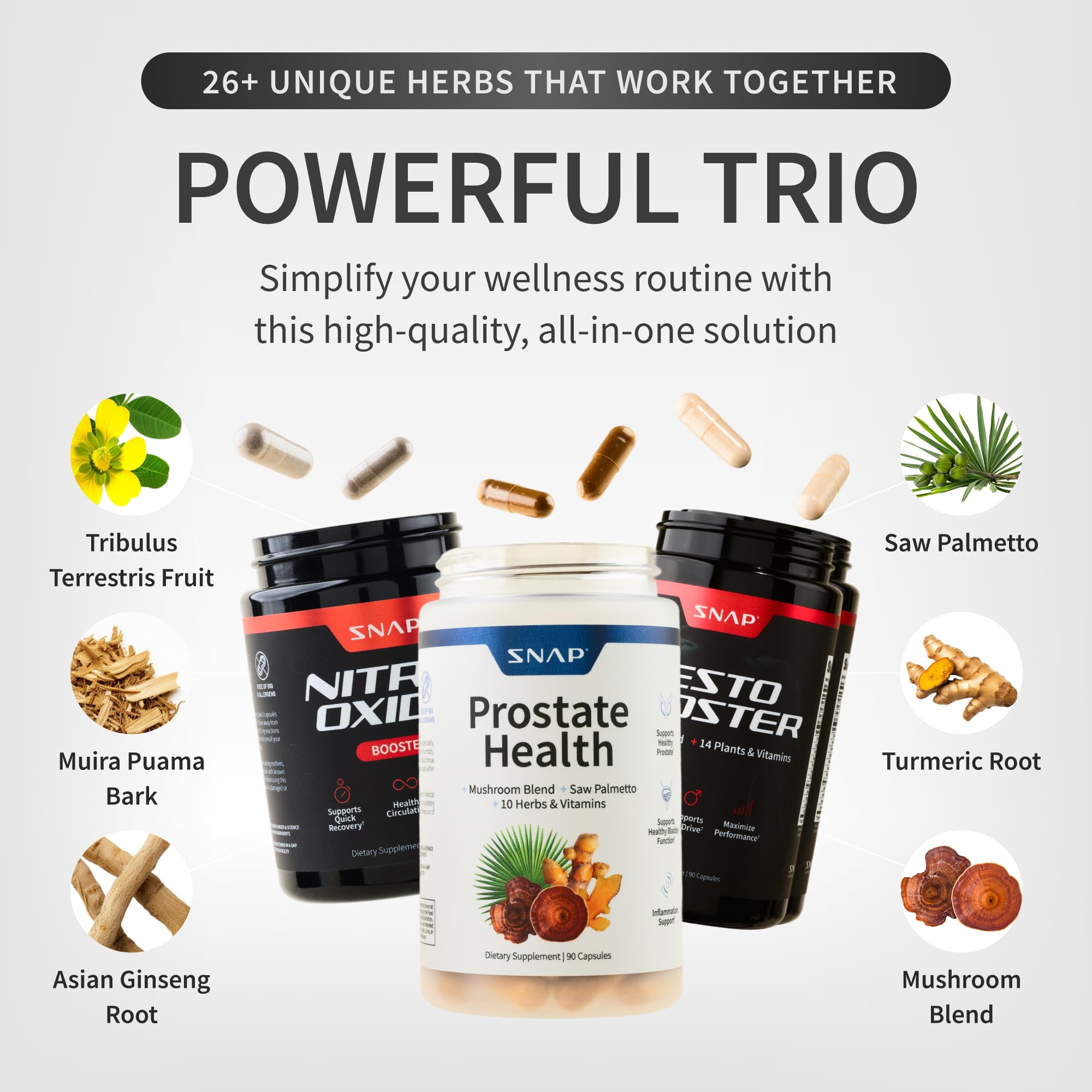 Testo Booster para hombres de Snap Supplements: energía natural para el día a día.