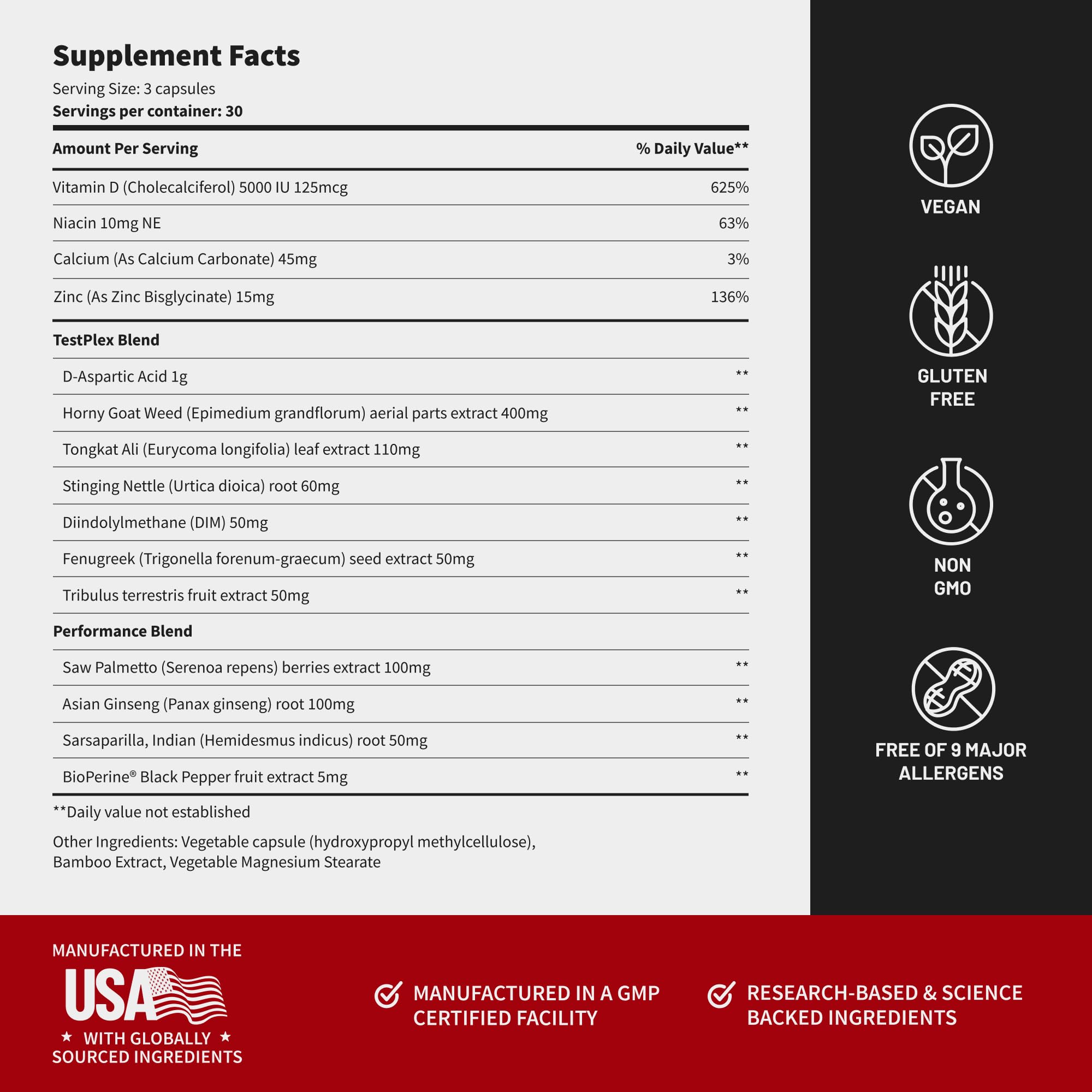 Snap Supplements Testo Booster zinc: apoyo a la función diaria.