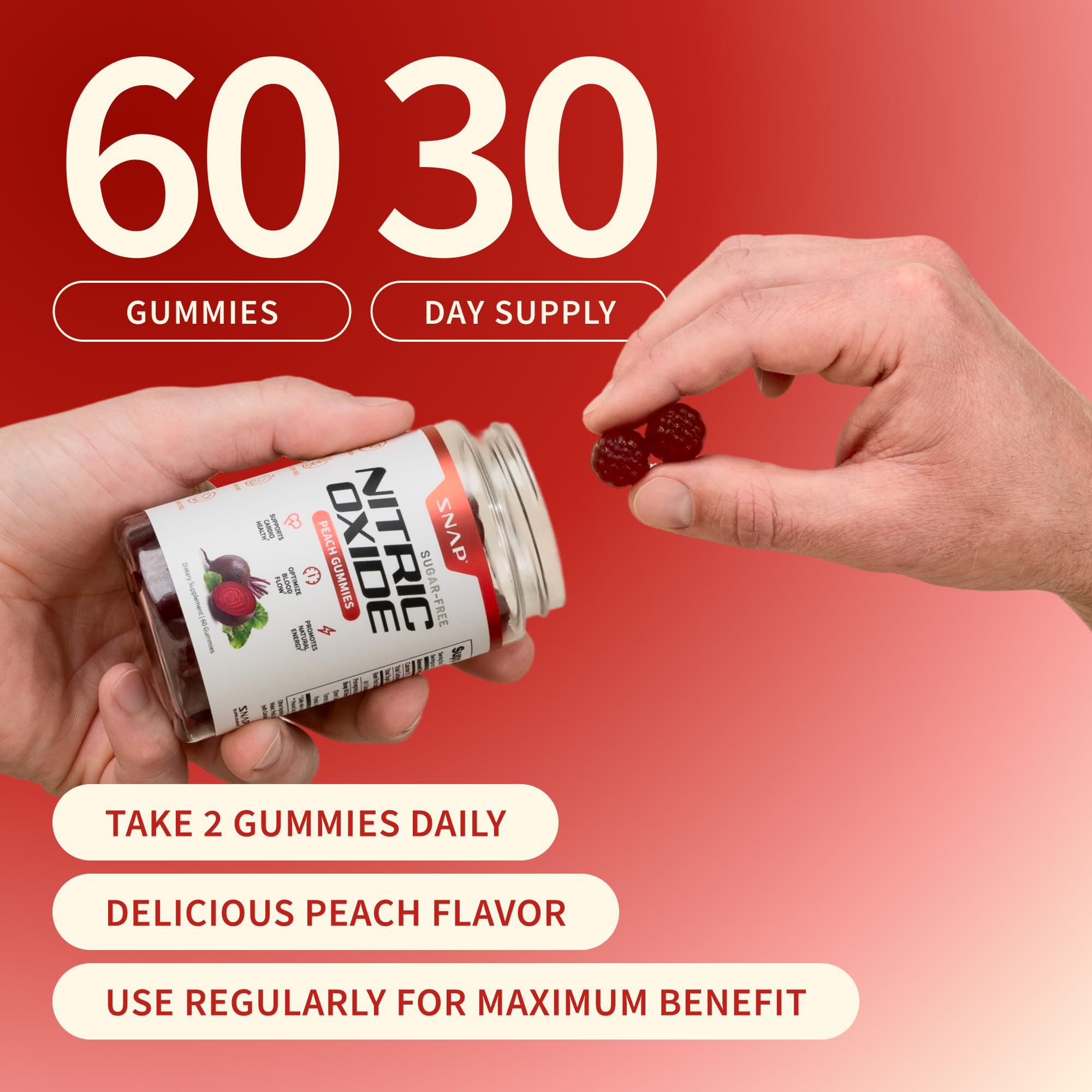 Gomitas sin azúcar de Snap Supplements como snack saludable.