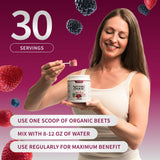 Snap Supplements: vaso con polvo orgánico listo para mezclar.