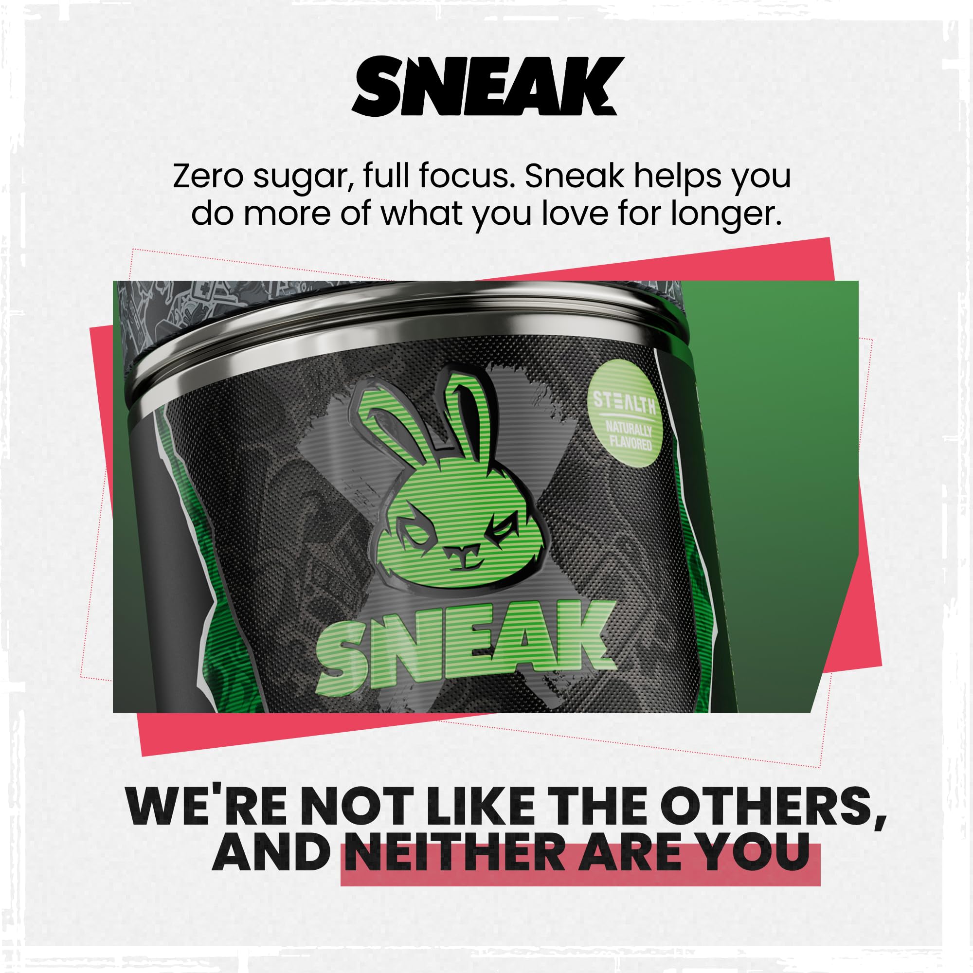 Dosis de SNEAK Stealth controlando energía sin azúcares añadidos