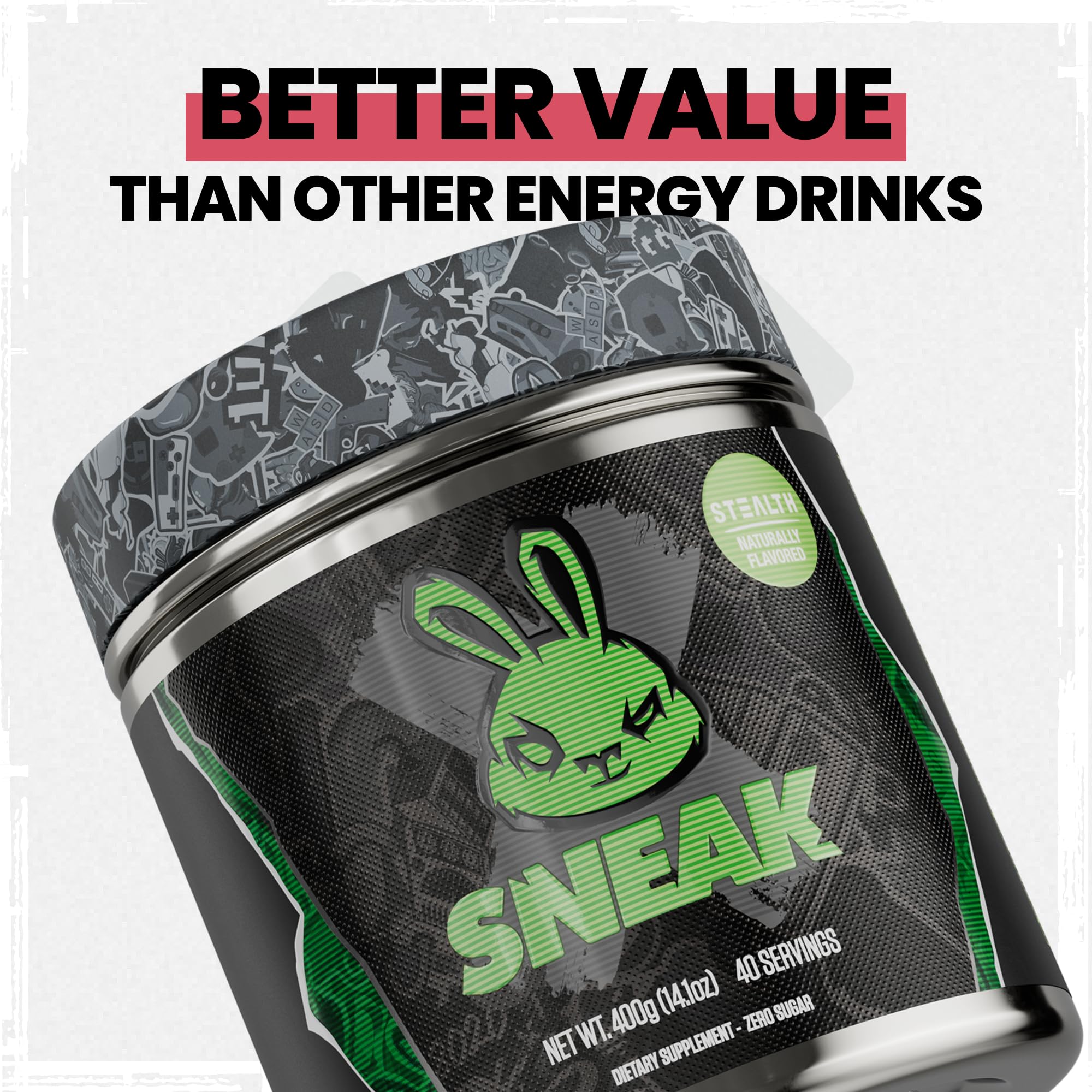 Vaso con SNEAK Stealth para mezcla rápida y foco continuo
