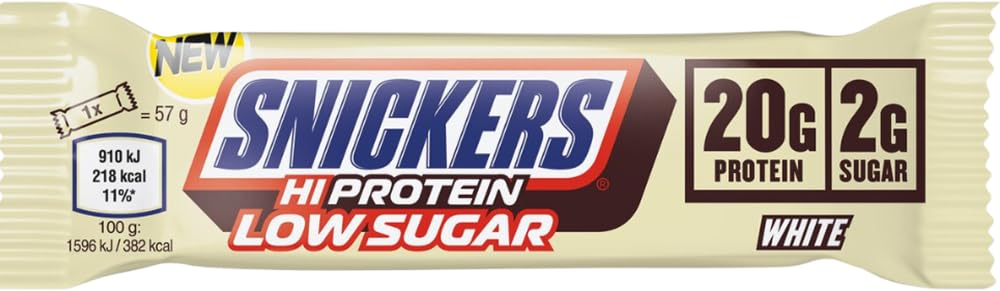 Panel de nutrición de Snickers, proteína y azúcar reducida para apoyar tu día.