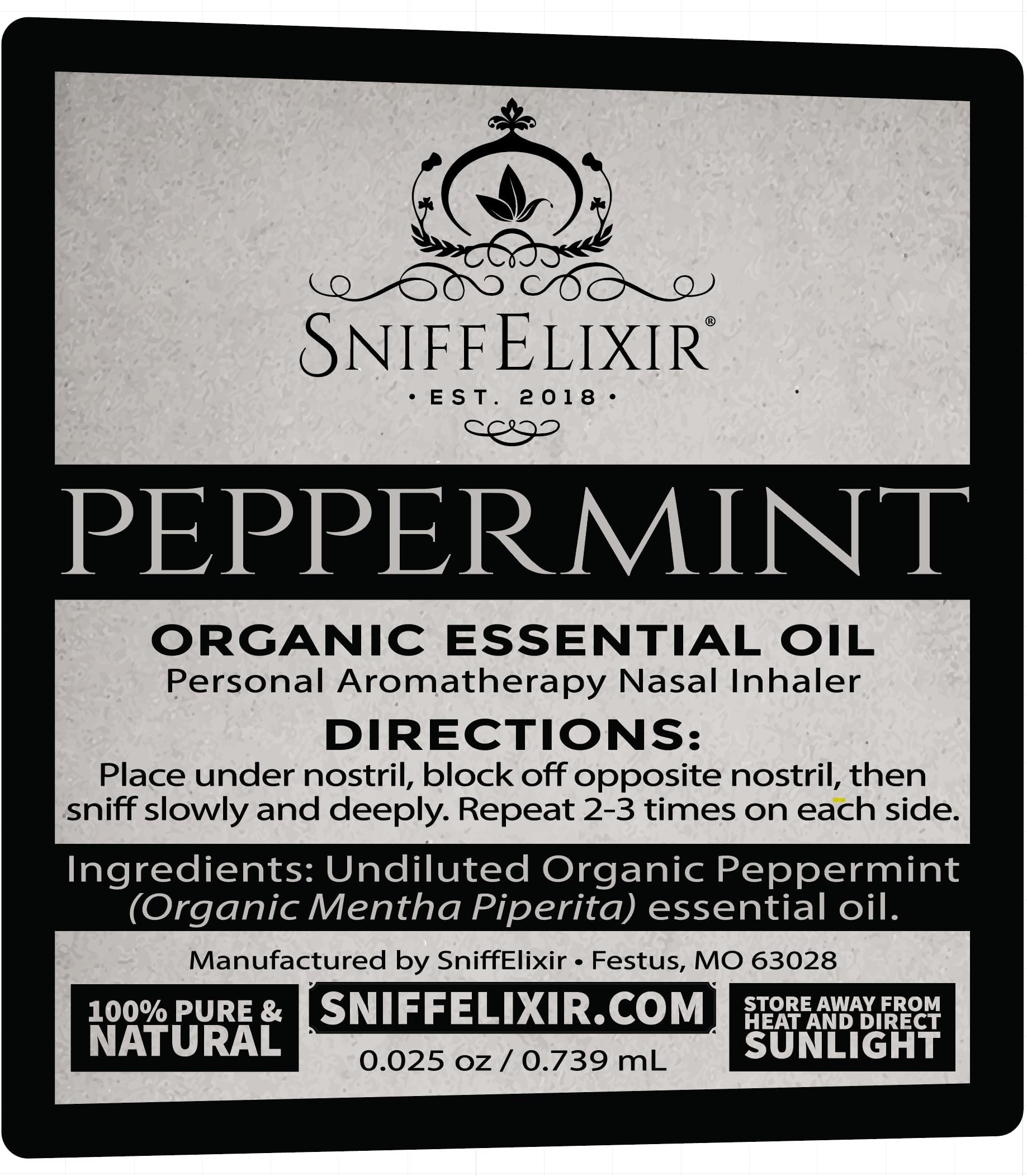 SniffElixir hecho en EE. UU.: calidad artesanal y origen local.