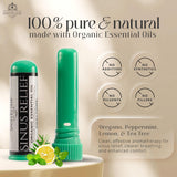 Inhalador SniffElixir en uso nasal para descongestión suave.