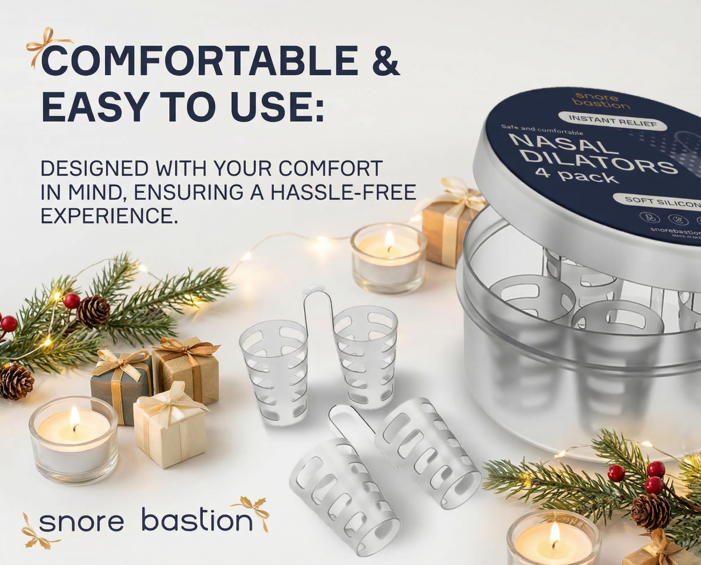 Snore Bastion dilatadores nasales grandes: sueño más tranquilo cada noche.