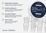 Snore Bastion dilatadores nasales grandes: silicona médica suave para uso cómodo.