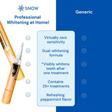 Aplicación del bolígrafo SNOW en dientes para un uso práctico.