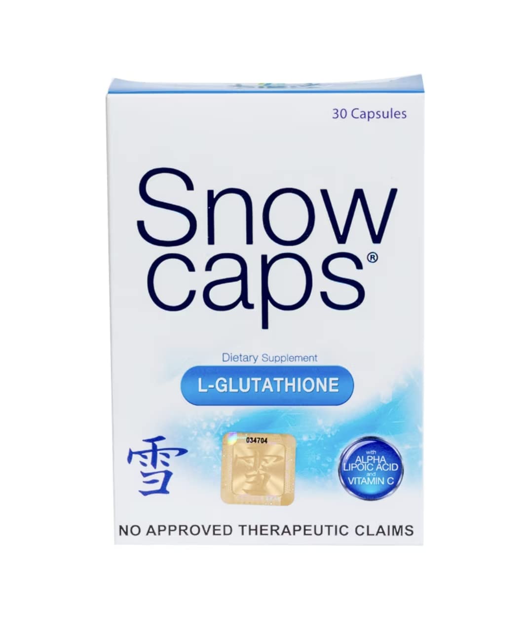 Botella Snow Caps con glutation reducido para uso diario en la piel