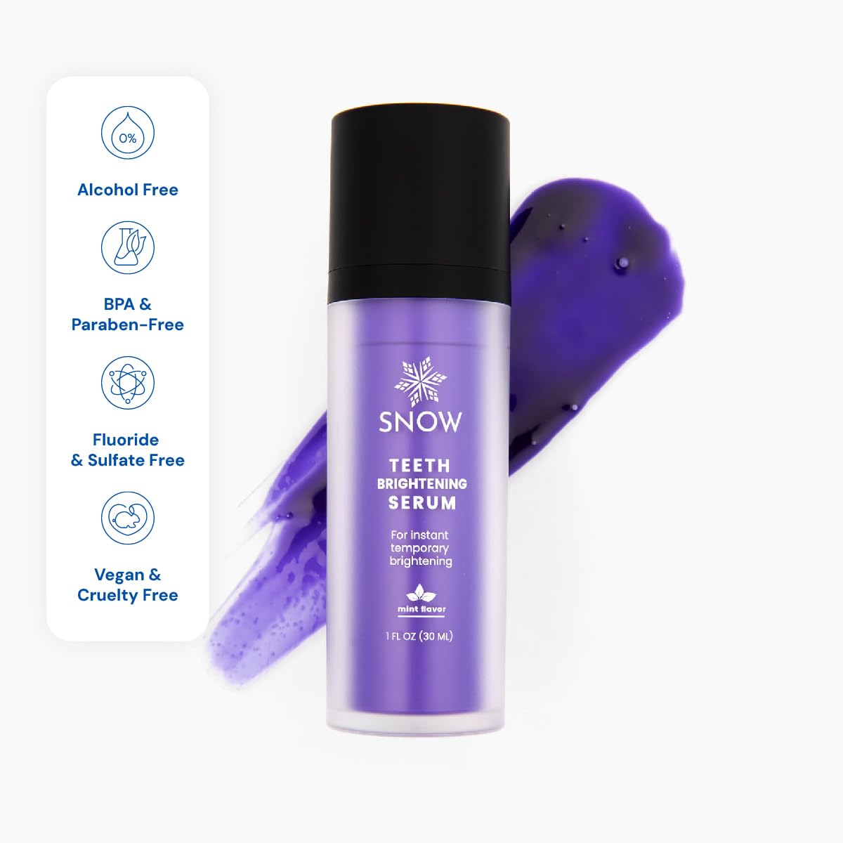 SNOW Serum de aplicación dental muestra uso sencillo para resultados rápidos y visibles.
